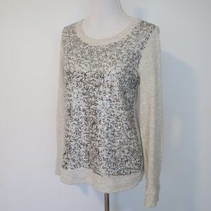 J. CREW Size Medium Sweater Sequins Gray